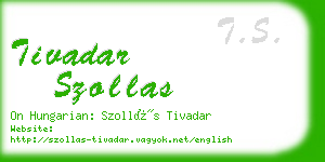 tivadar szollas business card